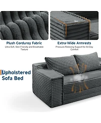 gaomon 75" Convertible Sofa Bed, Boneless Futon Couch with 2 Pillows, Pull-Out Loveseat Sleeper