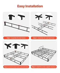 Gouun Low Profile Box Spring Foundation with Steel Frame and Cover