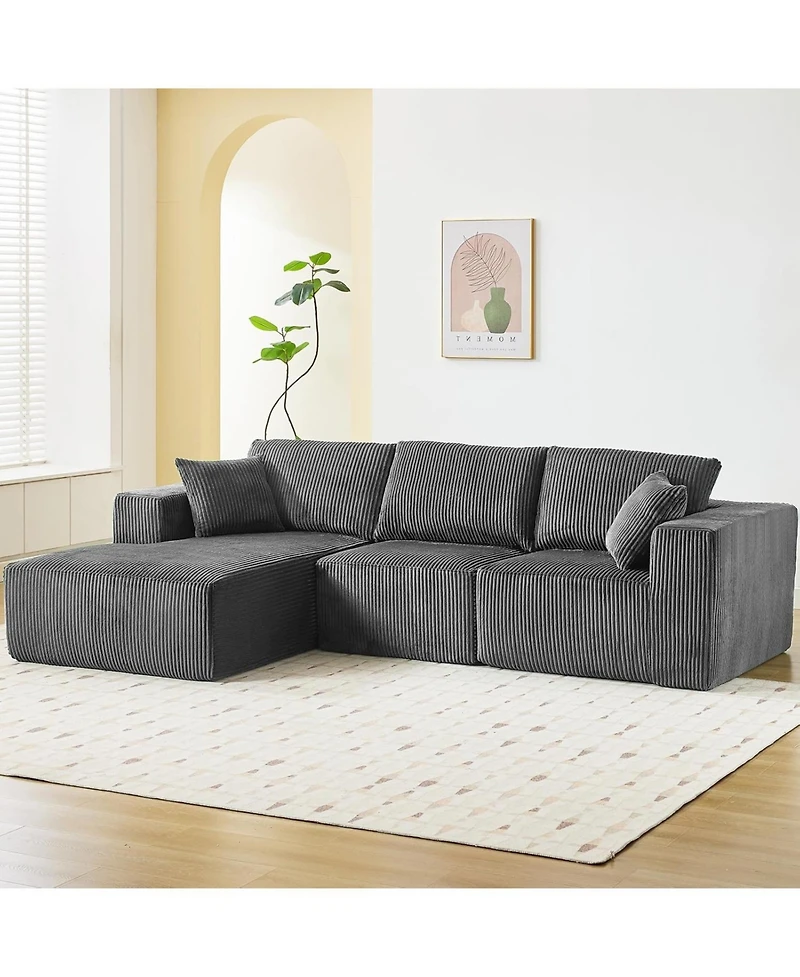 gaomon 108" Cloud Sectional Sofa with Chaise, Modular Deep Seat Couch, Upholstered