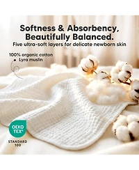 KeaBabies Kids 10-Pack Lyra Muslin Burp Cloths Boy, Girl, Soft Cotton Burping for Newborn