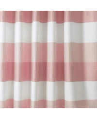 Olivia Gray Glamor Fade-resistant Striped Waffle Jacquard Shower Curtain with 12" Buttonholes