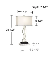 360 Lighting Evan Modern Table Lamps Set of 2 with Risers 28 1/2" Tall Brushed Nickel with Usb Charging Port for Bedroom Living Room