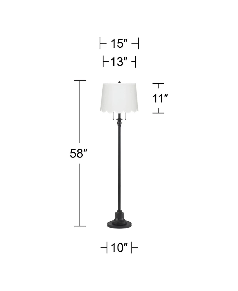 360 Lighting Dyna 58" High Scalloped Shade 2-Light Floor Lamp
