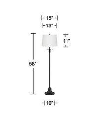 360 Lighting Dyna 58" High Scalloped Shade 2-Light Floor Lamp