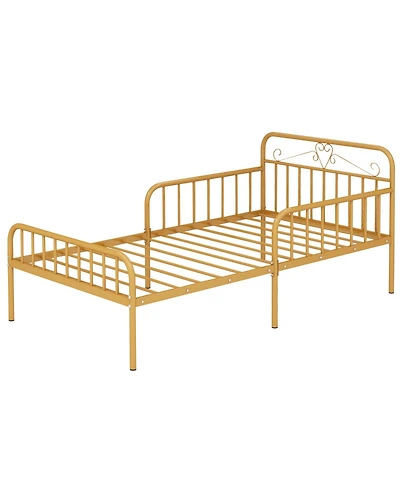 Gouun Bed Frame with Headboard and Safety Side Guardrails