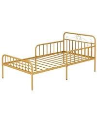Gouun Bed Frame with Headboard and Safety Side Guardrails