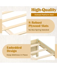 Gouun Bed Frame with 2 Rolling Storage Drawers