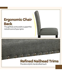 Gymax Wooden Dining Chairs Set of w/Solid Rubber Bent Wood Legs for Dining Room