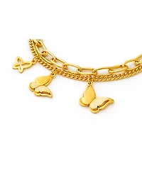 Rebl Jewelry Butterfly Charm Bracelet Stainless Steel