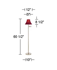 360 Lighting Modern Swing Arm Floor Lamp Tall Brushed Nickel for Living Room Reading Bedroom Office
