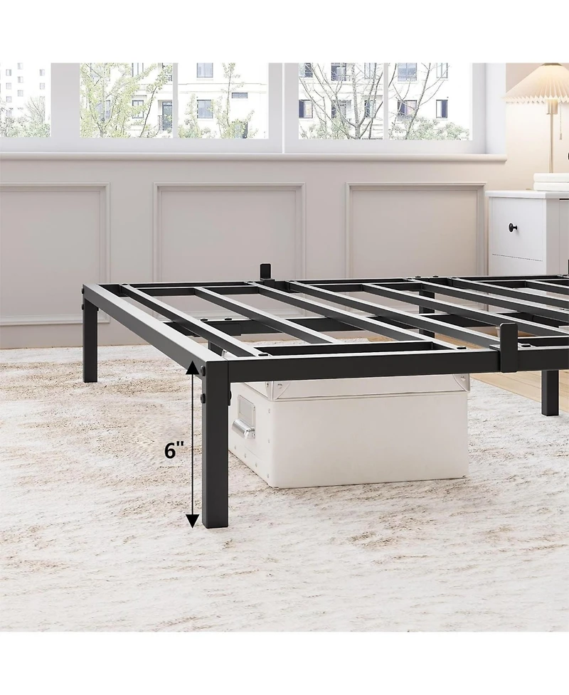 gaomon 6 Inch Size Bed Frames Heavy Duty Metal Platform Bed with Under Bed Storage, Sturdy Steel Slat Support
