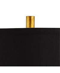 Possini Euro Design Athena 35 1/2" Tall Sculptural Large Modern End Table Lamps Set of 2 Pull Chain Gold Leaf Living Room Bedroom Shade