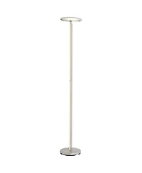 Possini Euro Design Aventura Modern 75 3/4" Tall Standing Floor Lamp Torchiere Led Metal Satin Nickel Finish