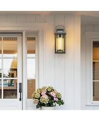 Flynama Outdoor Porch Wall Light, Exterior Wall Mount Sconce, Modern Lantern Style, Waterproof and Rust-Resistant