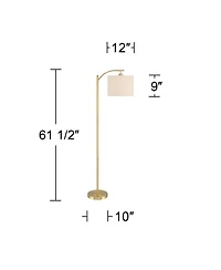 360 Lighting Rayna Farmhouse Rustic 61 1/2" Tall Standing Floor Lamps Set of 2 Lights Arc Metal Warm