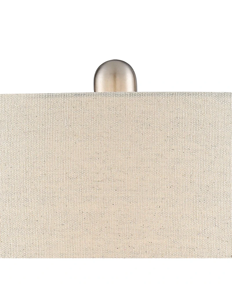 360 Lighting Modern Table Lamp with Usb Charging Port 24 3/4" High Sea Foam Ceramic Oatmeal Drum Shade for Living Room Desk Bedroom