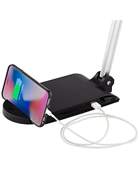 360 Lighting Flynn 25" High Modern Desk Lamps Set of 2 Usb Port Adjustable Led Metal Home Office Living Room Charging