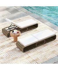 Sugift 7-Position Adjustable Pe Rattan Outdoor Chaise Lounge Chair