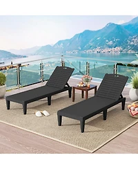 Sugift Outdoor Pp Chaise Lounge Chairs Set of 2 with 4-Position Adjustable Backrests