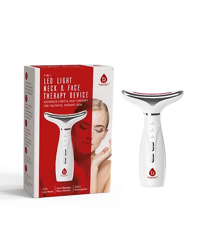 Pursonic 7-Color Led Light Therapy Neck & Face Device – Multi-Mode Rejuvenation System