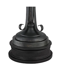 Franklin Iron Works Industrial Rustic Farmhouse Floor Lamp 70" Tall with Riser 3-Light Wavy Amber Art Glass Shade for Living Room Reading