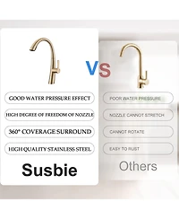 Busdays Single Handle Stainless Steel Pull Out Kitchen Faucet