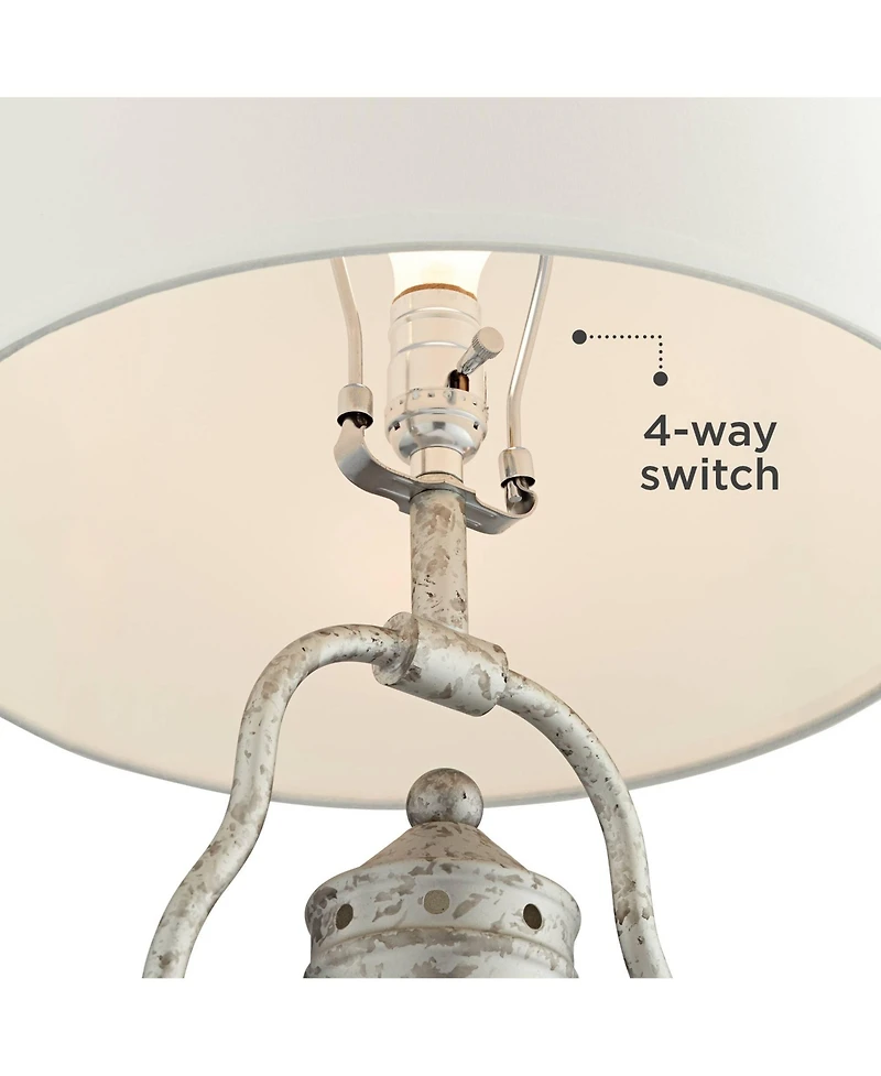 Franklin Iron Works Rustic Farmhouse Usb Lamp with Table Top Dimmer and Nightlight Led 26"