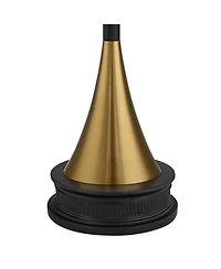 Possini Euro Design Piazza Modern Torchiere Floor Lamp with Riser 77" Tall Brass Metal Glass Shade for Living Room Bedroom Office House