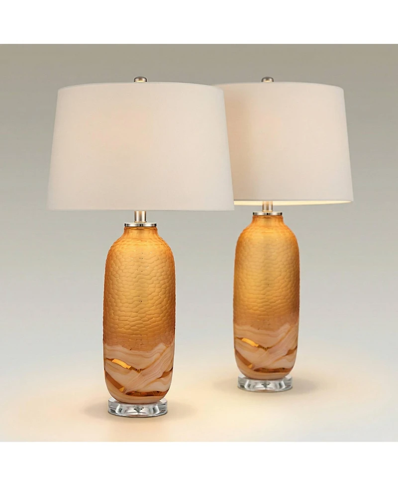 Possini Euro Design Possini Euro Lapis 28 1/4"H Glass Table Lamp Set with Dimmer