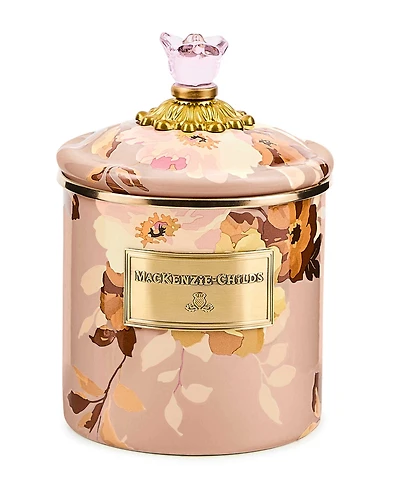 MacKenzie-Childs Wild Rose Mauve 38 oz. Small Canister