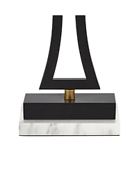 360 Lighting Roxie Modern Table Lamps Set of 2 with Marble Riser 31" Tall Usb Charging Port Rectangular Fabric Shades for Bedroom House