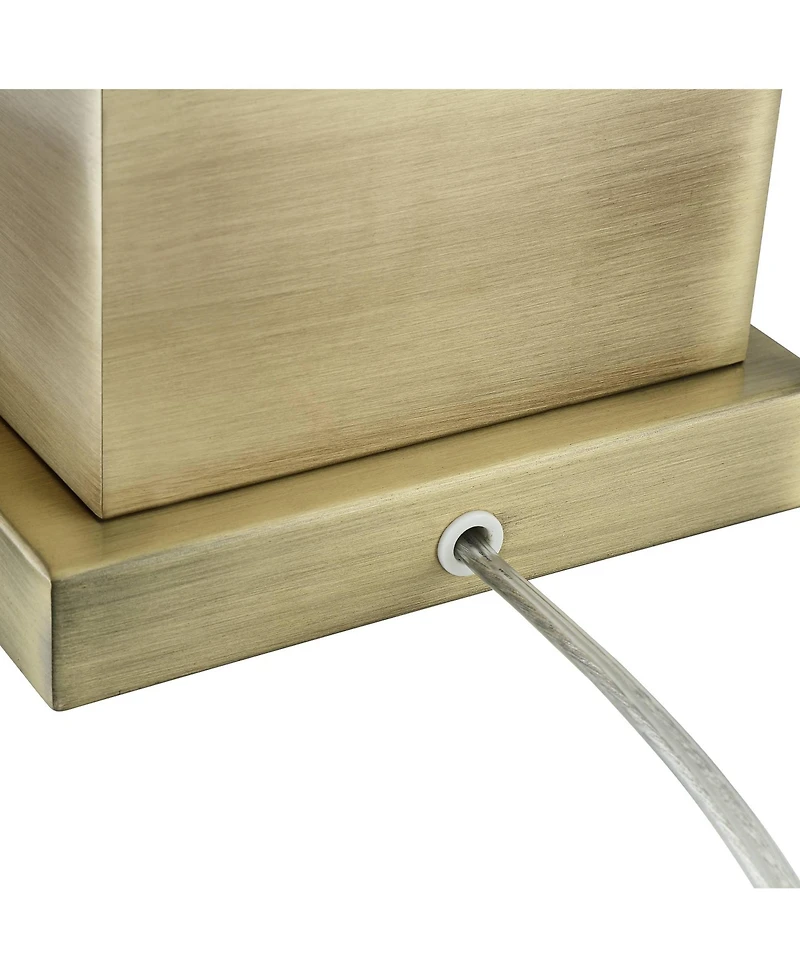 Possini Euro Design Doris Traditional Table Lamp with Marble Riser 30 1/2" Tall Brass stick Openwork Double Drum Shades for Living Room