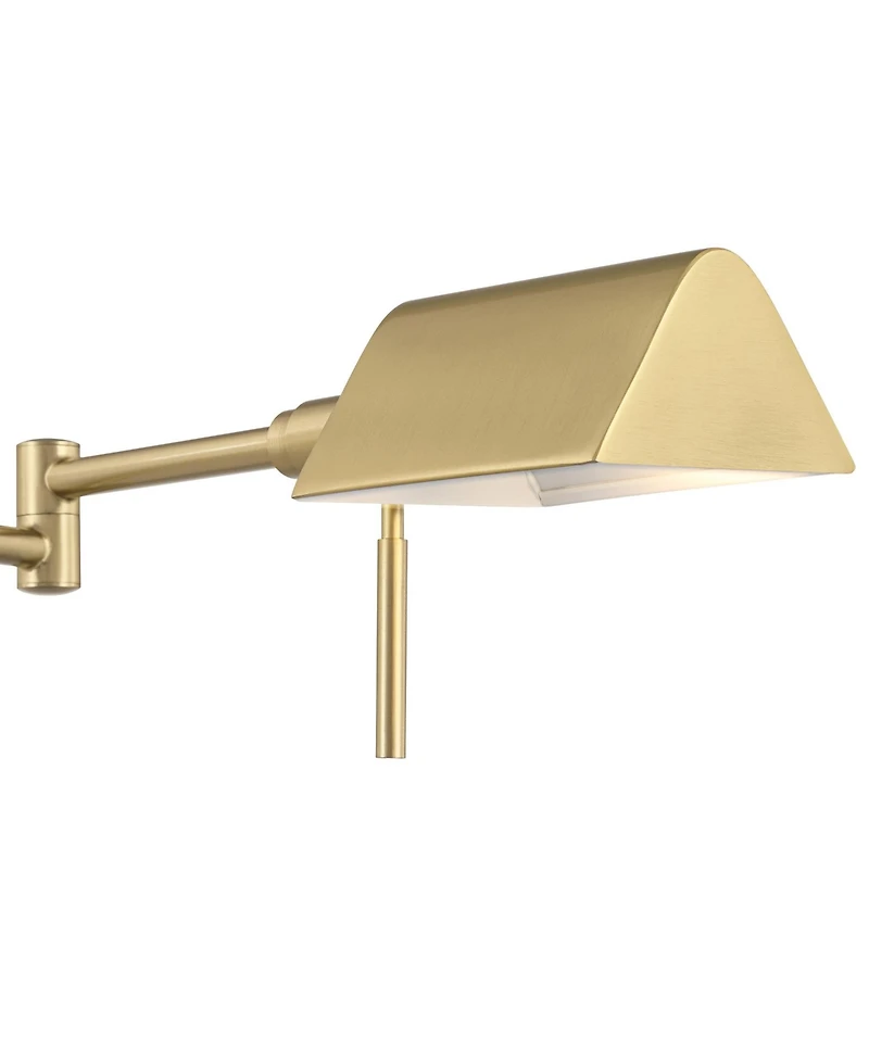 Possini Euro Design Keegan 24 1/2" High Modern Desk Lamp Adjustable Usb Port Ac Power Outlet Gold Brass Finish Metal Charging