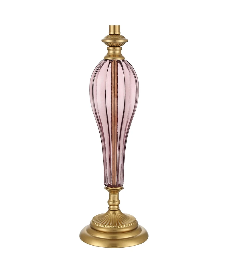 Possini Euro Design Clarrissa 31 1/2" Tall Fluted Vase Large Traditional End 3-Way Table Lamp Brass Finish Glass Single Living Room