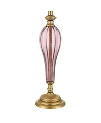 Possini Euro Design Clarrissa 31 1/2" Tall Fluted Vase Large Traditional End 3-Way Table Lamp Brass Finish Glass Single Living Room