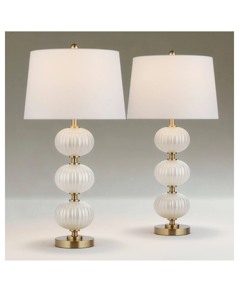 Possini Euro Design Possini Euro Grace 30"H Pearl Fluted Glass Table Lamp Set of 2