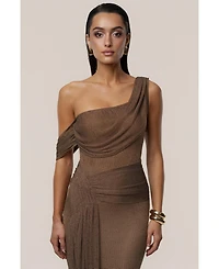 Jluxlabel Women's Draped Metallic Maxi Dress
