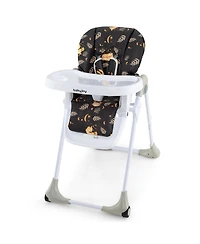 Gymax Toddler High Chair w/ 7 Height and 3 Footrest Adjustable Cup holder 2 Wheels