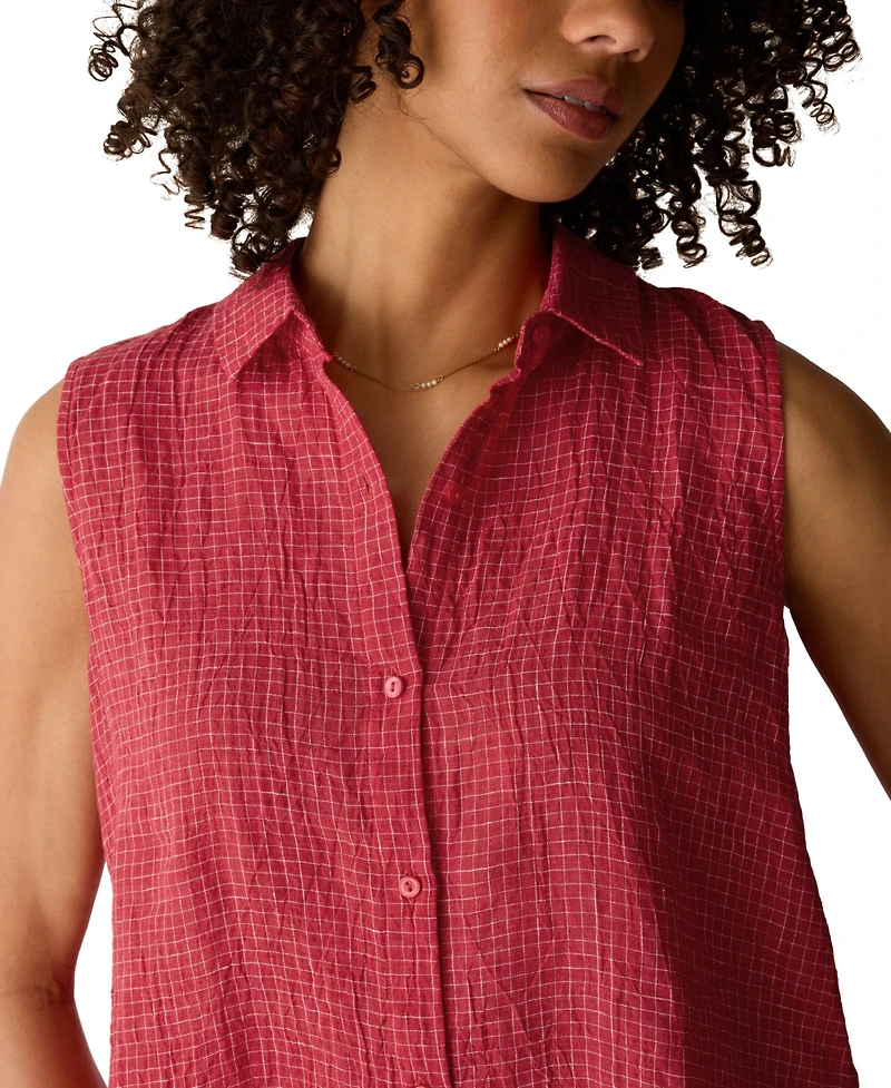 Eileen Fisher Women's Sleeveless Collared Shirt
