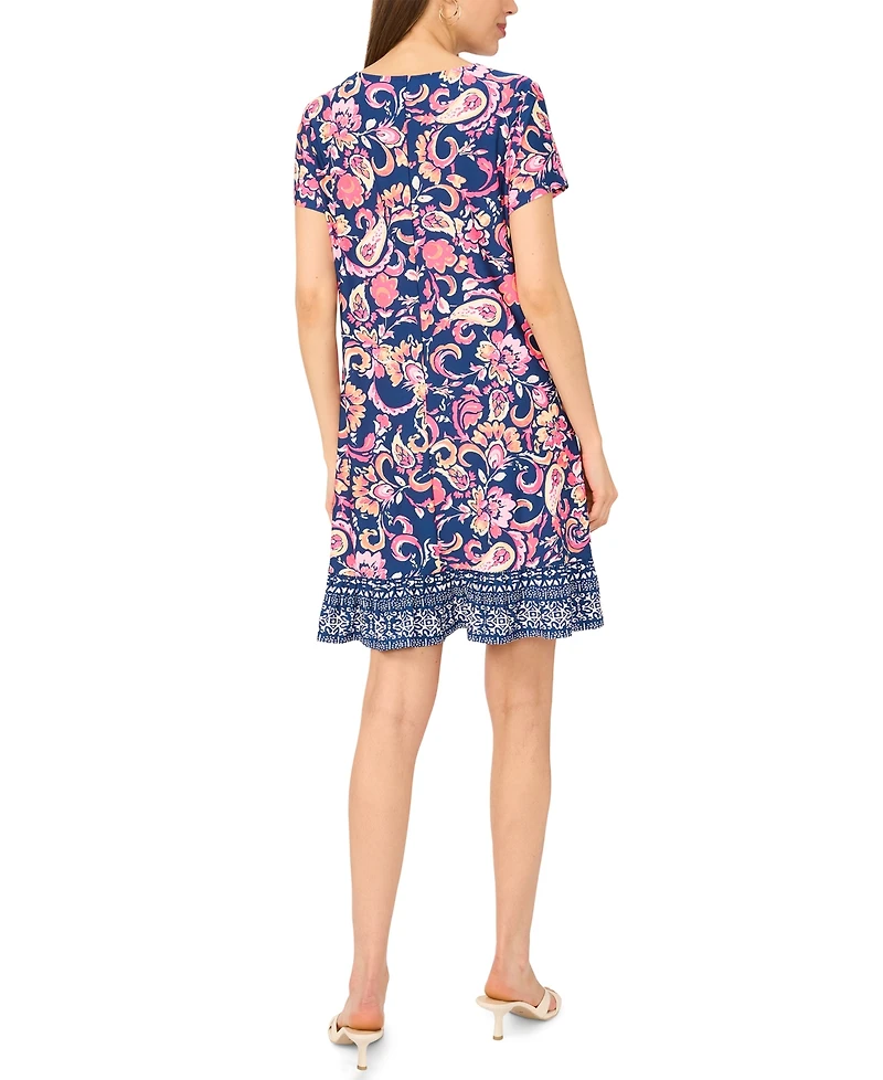 Msk Women's T-Shirt Dress with Ruffle at Hem