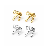 Rebl Jewelry Crystal Bow Stud Earrings