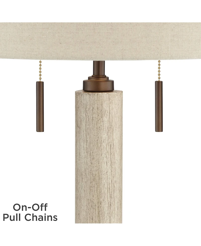 Franklin Iron Works Mid-Century Modern Table Lamp with Usb Charging Port 28.5" Tall