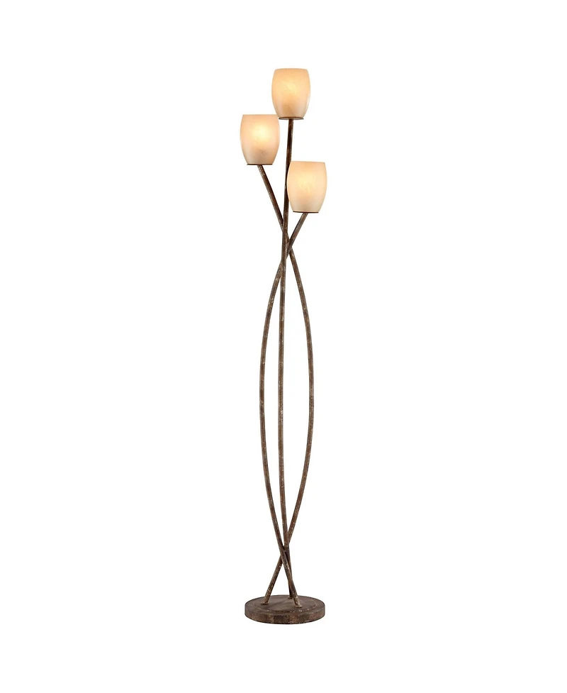 Franklin Iron Works Vierra Trio Farmhouse Rustic 68" Tall Standing Floor Lamp 3-Light Foot Switch