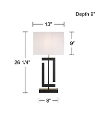 360 Lighting Pellana 26 1/4" High Brass Usb Table Lamp