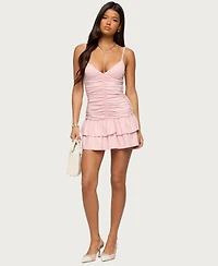 Edikted Women's Carinne Ruched Peplum Mini Dress