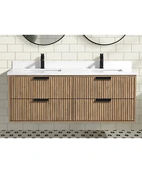 Ari Bath Diego 55" Floating Bathroom Vanity Weathered Fir