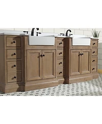 Ari Bath Kelly 84" Bathroom Vanity Weathered Fir, Engineered Quartz Top