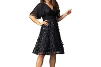 Kiyonna Women's Pretty Petals Mesh Cocktail Dress