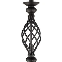 Franklin Iron Works Annie Rustic Floor Lamp with Riser 67 1/2" Tall Iron Scroll Cream Hardback Drum Shade