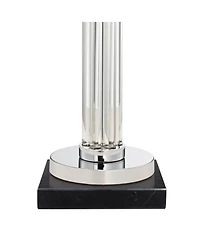 Possini Euro Design Cadence Modern Table Lamp with Square Marble Riser 30" Tall Glass Column Shade for Bedroom Living Room Bedside Office